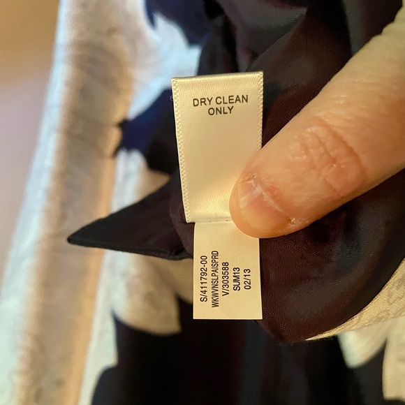 Banana Republic Paisley Print Navy Blue Dress size 0 - Picture 7 of 9